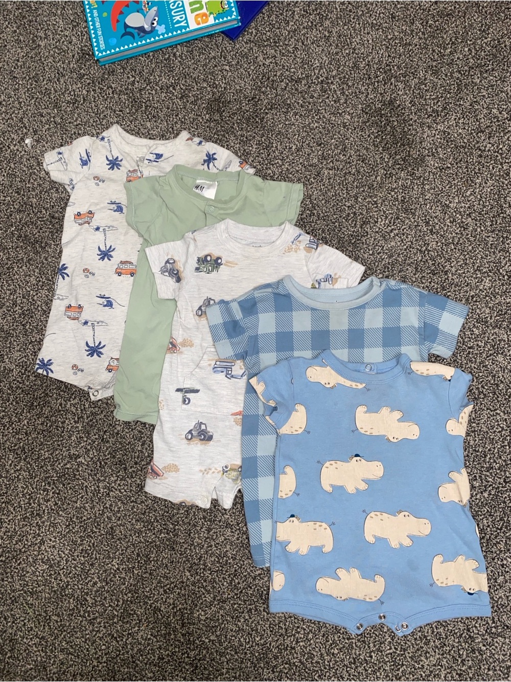 Baby Boy 5-Pack Short Sleeve Rompers
